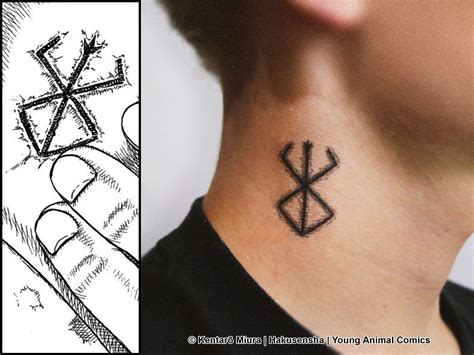 berserk tattoos|brand of sacrifice neck tattoo.